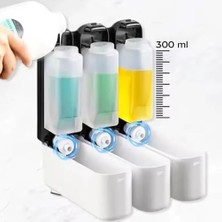 2 Adet Siyah ve Beyaz Duvara Monte Sıvı Sabunluk - 300 Ml, Şık & Dayanıklı Dispenser, Banyo ve Mutfak Için