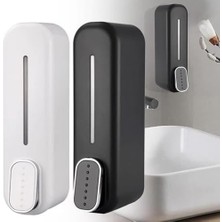 2 Adet Siyah ve Beyaz Duvara Monte Sıvı Sabunluk - 300 Ml, Şık & Dayanıklı Dispenser, Banyo ve Mutfak Için