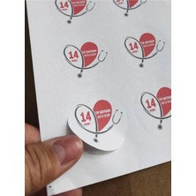 TM Tasarım Mağazası 24 Adet 4  cm  14 Mart Tıp Bayramı Kutlu Olsun Baskılı Etiket Sticker