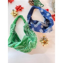 BERG - Renkli Penye Lastikli Pamuklu Paraşüt Bandana 2 Adet