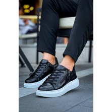 Erkek AYAKKABIKB-309  Kuback  Siyah Fermuar ve Bağcıklı  Günlük Erkek  Ayakkabı