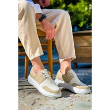 Erkek AYAKKABIKB-042  Kuback Bağcıklı Bej Günlük Erkek Ayakkabı