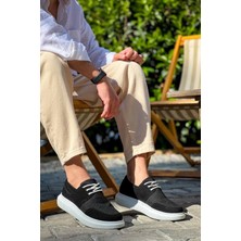 Erkek AYAKKABIKB-042  Kuback Bağcıklı  Siyah Deri Tozu Beyaz Taban Günlük Erkek Ayakkabı