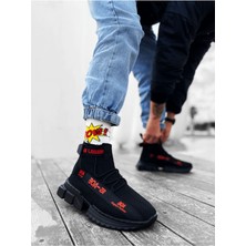 ZR-X700 Tarz Siyah Kırmızı Renk Spor Ayakkabı