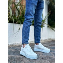 BA0802 Boa Beyaz Yüksek Taban Erkek Günlük Ayakkabı