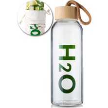 Meturas Borosilikat Cam Detox Matara 800 ml – Bambu Kapaklı, Isıya Dayanıklı, Şık Su Şişesi Termos