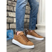 BA0547 Boa Kalın Yüksek Taban Taba Süet Bağcıklı Spor Erkek Ayakkabı