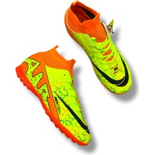 Mercurıal Çoraplı Halısaha Ayakkabı Neon Sarı Turuncu Desenli