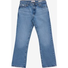 Guess Jeans Yüksek Bel Düz Paça Regular Fit Mavi Kadın Denim Pantolon Gj G08 Mıd Rıse Stra - Eco Recy Co