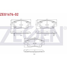 ZEGEN-ZEG1676-02 - Fren Balata On Ikazlı Tel Delıklı Hyundaı Tucson (Tle) 1.6 T-Gdı 2015- / Tucson (Tle) 1.6 Gdı 2015- / Tucson (Tle) 2.0 Crdı 2015- /