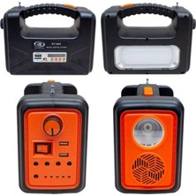 Premium RT-902 Güneş Enerjili Solar Şarjlı Bluetoothlu Mp3-Radyolu Çadır Kamp Aydınlatma Fener Seti
