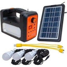 Premium RT-902 Güneş Enerjili Solar Şarjlı Bluetoothlu Mp3-Radyolu Çadır Kamp Aydınlatma Fener Seti