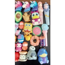 (6 Adet) Squishy Seti Farklı Modellerde Sukuşi Figürleri 5-10 cm Ufak ve Orta Boy Karışık Set