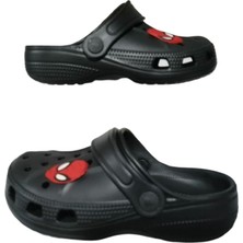 Akım Bebek Çocuk Siyah Renkli Örümcek Adam Figürlü Kaydırmaz Ortopedik Sandalet Terlik