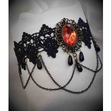 Siyah Dantel Vintage Gotik Kolye Chokers