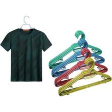 24 Adet Renkli Plastik Elbise Askısı