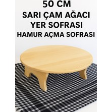 Oklava/merdane Kullanımına Uygun Sarı Çam Ağacından Ahşap 50 cm Hamur/yufka Açma ve Yer Sofrası