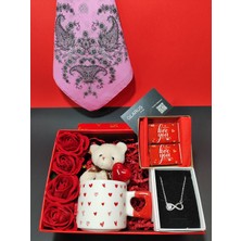 Glarus Sevgiliye Hediye: Peluş Ayı Anahtarlık, 316L Çelik Kolye, Mug Bardak, Bandana,dubai Çikolata.