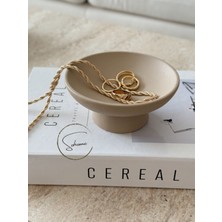 Dekoratif Ayaklı Kase Bej 5 cm