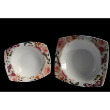 Dijital Baskılı 2'li Derin Kare Salata Kasesi 29CM 24CM