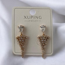 Xupıng  Taşlı Lüx Paslanmaz Çelik Küpe