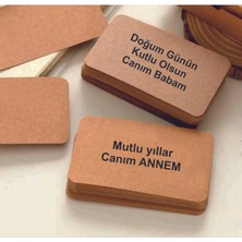 Kraft Boş Kelime Kartları 5,5x8,5 cm 50 Adet Oval Kesimli Kraft Etiket Kart