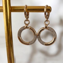 Xupıng  Gold Renkli Oval Paslanmaz Çelik Küpe