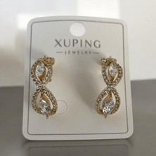 Xupıng Taş Vidalı  Gold Renkli Paslanmaz Çelik Küpe