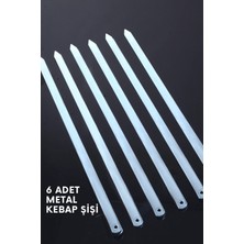 6 Adet Profosyonel Paslanmaz Metal Kıyma Şiş (Adana-Urfa-Antep Kebap Şişi)