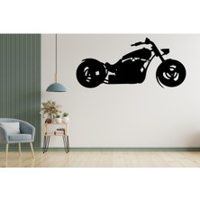 Motorsiklet Silüeti Lazer Kesim Metal Duvar Dekor