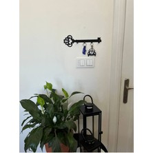 Metal Lazer Kesim Dekoratif Desenli Osmanlı Anahtarlık Duvar Askılığı