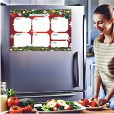 Yeni Yıl Temalı Magnet Planlayıcı 1 Adet 34,5 x 49,5  cm  ve 2 Kalem Hediyeli Aylık