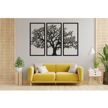 3 Parça Ağaç Duvar Dekor Tablo