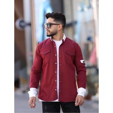 YXC Trend Maker Erkek Slim Fit Dar Kesim Uzun Kollu Yaka Detaylı Çift Cepli Gömlek.