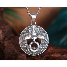 Voyageaccessory Paslanmaz Çelik Viking Rune Celtic Kartal Kolye
