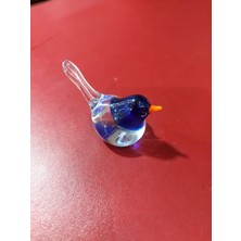 Minyatür Cam Kuş Dekoratif Heykelcik Mini Ev Bahçe Dekor El Yapım 1 Adet