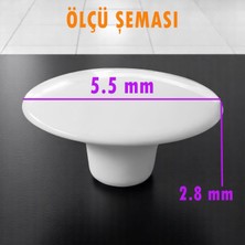 Plastik Kulp Beyaz Bombeli Düğme Mobilya Mutfak Dolap Dolabı Tek Vidalı Çekmece Kulbu Kulpları