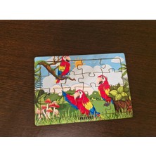 Papağanlar 16 Parça Eğitici Öğretici Ahşap Çocuk Puzzle Yapboz Bebek Çocuk Oyuncak