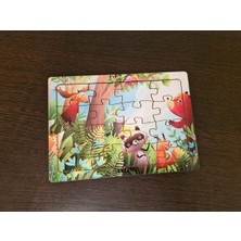 Hayvanlar Alemi 12 - 16 Parça Eğitici Öğretici Ahşap Çocuk Puzzle Yapboz Bebek Çocuk Oyuncak