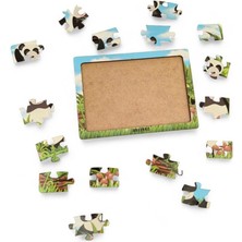 Pandalar 16 Parça Eğitici Öğretici Ahşap Çocuk Puzzle Yapboz Bebek Çocuk Oyuncak