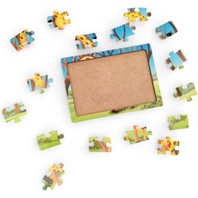 Zürafa 16 Parça Eğitici Öğretici Ahşap Çocuk Puzzle Yapboz Bebek Çocuk Oyuncak