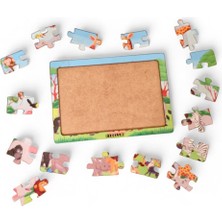 Hayvanlar Alemi 8 - 16 Parça Eğitici Öğretici Ahşap Çocuk Puzzle Yapboz Bebek Çocuk Oyuncak