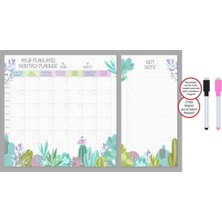 Aylık Magnet Planlayıcı (34,5 x 49,5  cm ) + 2 Kalem Hediyeli Aylık Magnet Planlayıcı 1 Adet