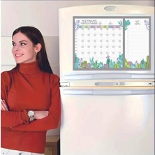 Aylık Magnet Planlayıcı (34,5 x 49,5  cm ) + 2 Kalem Hediyeli Aylık Magnet Planlayıcı 1 Adet