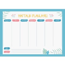 Haftalık Magnet Planlayıcı Kalem Hediyeli 1 Adet 33 x 24  cm  Haftalık Magnet Planlayıcı Bebe Mavisi