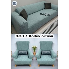 Baqdo Koltuk Örtüsü Jakarlı, Düz Desen 3+3+1+1 Kaliteli Lastikli Koltuk örtüsü ,kanepe ,çekyat Örtüsü ,kılıfı Esnekli 3311