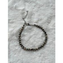 Minimal Bıldırcın Jasper Taşı Çelik Aparatlı Bileklik