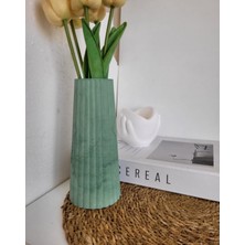 Beton Pampas Vazosu Çiçek Vazosu 19 cm