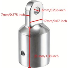 Sareli Marine 316 Paslanmaz Çelik Tente Ara Bağlantı Parçası Erkek Çap 22 Mm