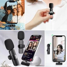 Teknoliman ® Type C Uyumlu Iphone Dönüştürücülü Kablosuz Yaka Mikrofonu Android ve Iphone Uyumlu Mini Mikrofon